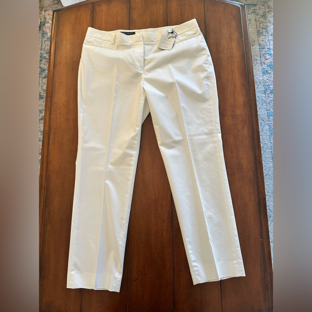 NWT Brooks Brothers White Chino Pant Natalie Fit in size 14